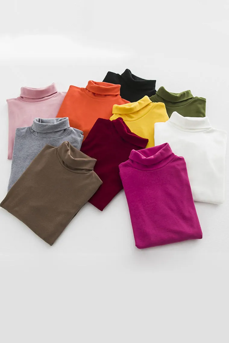 2024 Women'S High-Neck Cotton T-Shirt Tops Long Sleeve For Muslim Dresses