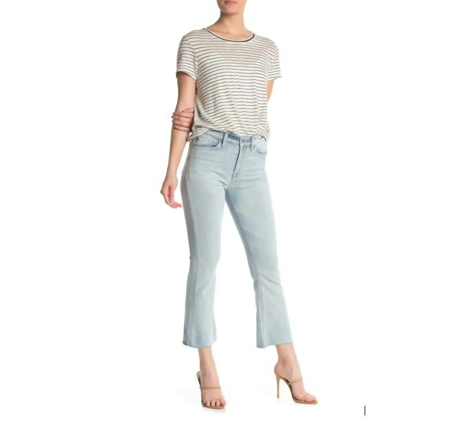 7 For All Mankind - High Rise Kick Flare Raw Hem Jeans