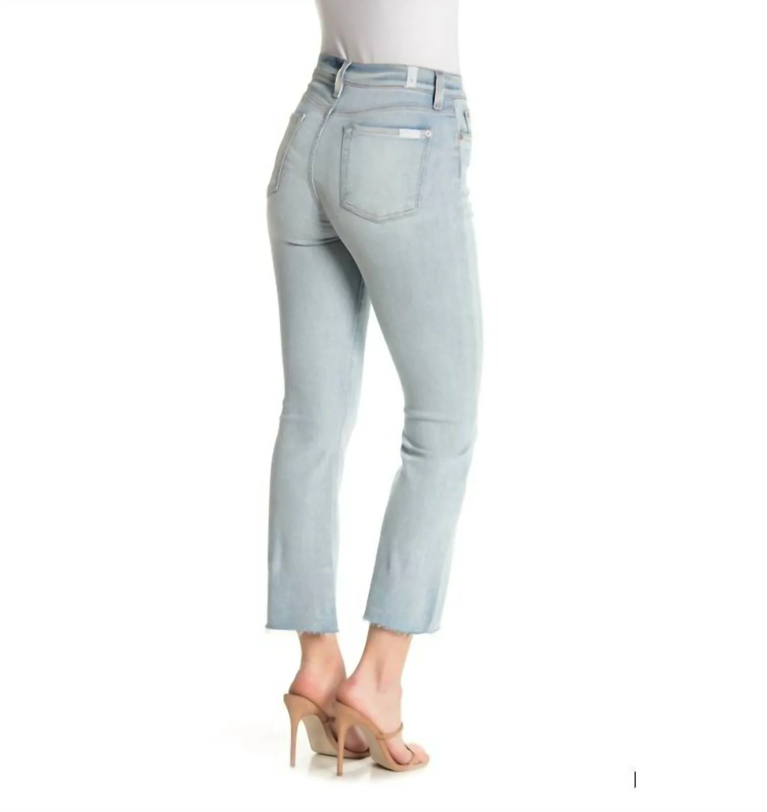 7 For All Mankind - High Rise Kick Flare Raw Hem Jeans