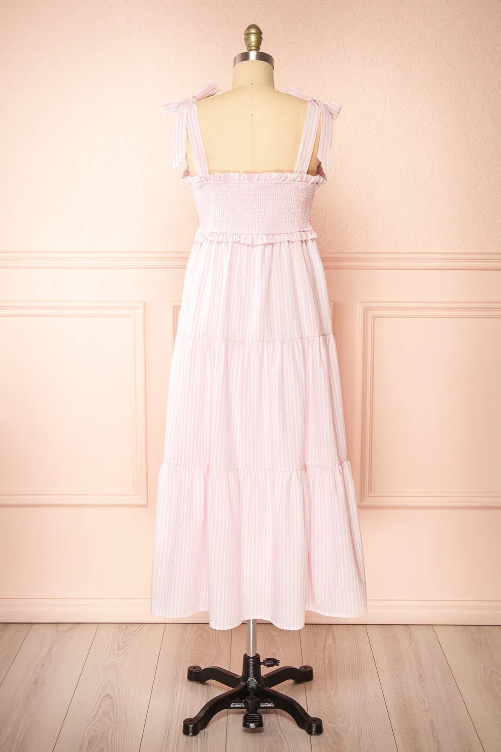 Addison | Long Pink Striped Dress