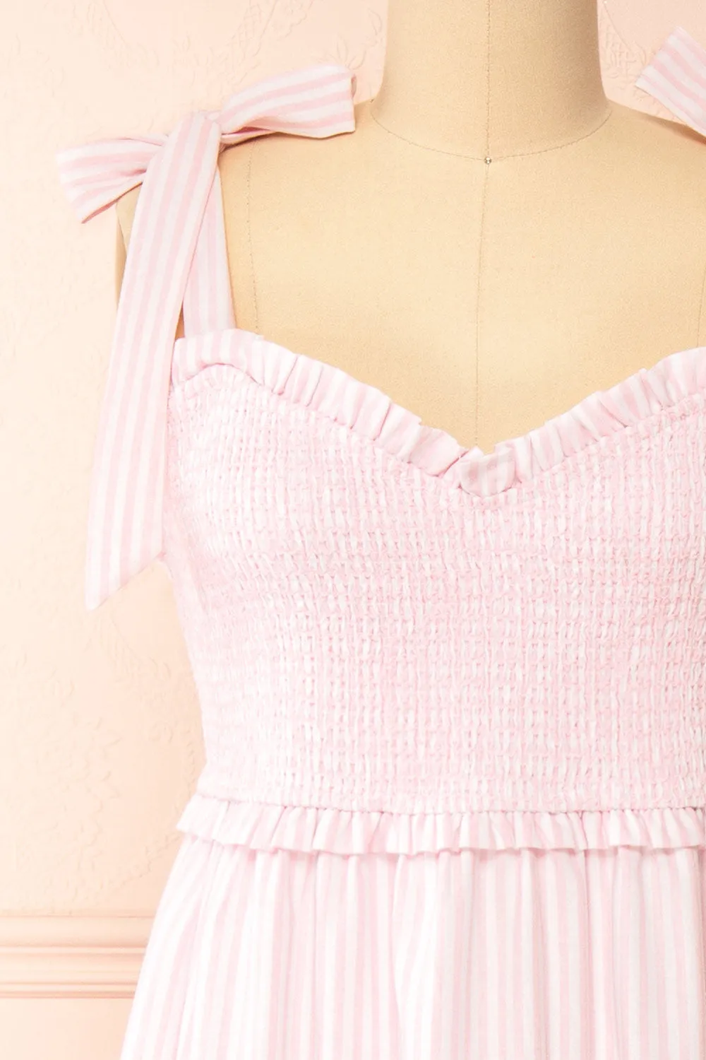 Addison | Long Pink Striped Dress