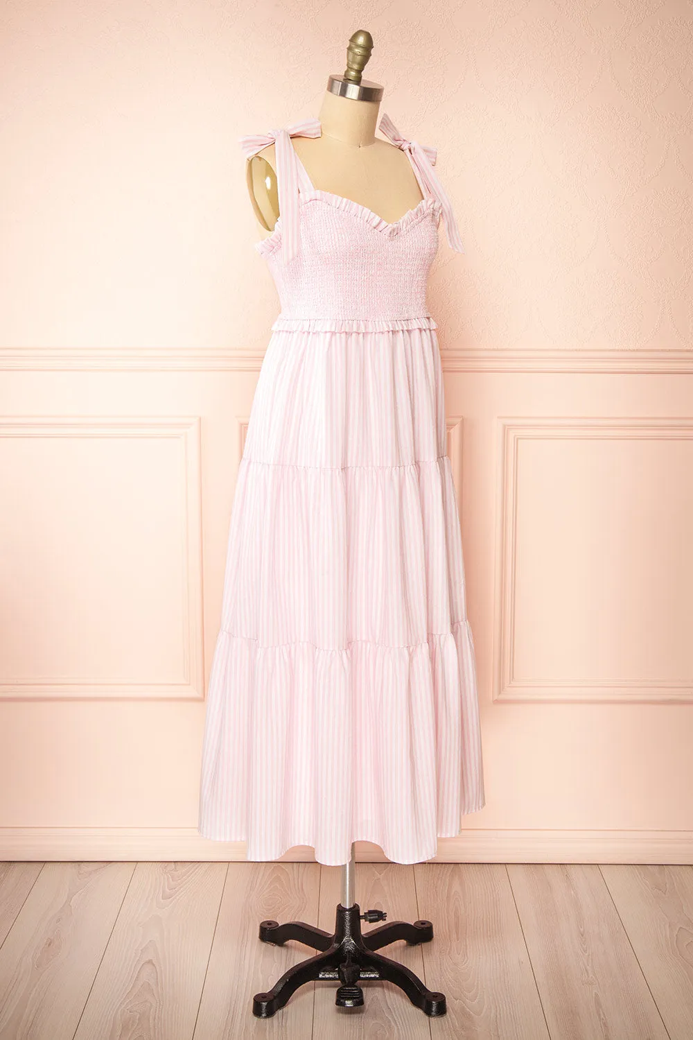 Addison | Long Pink Striped Dress