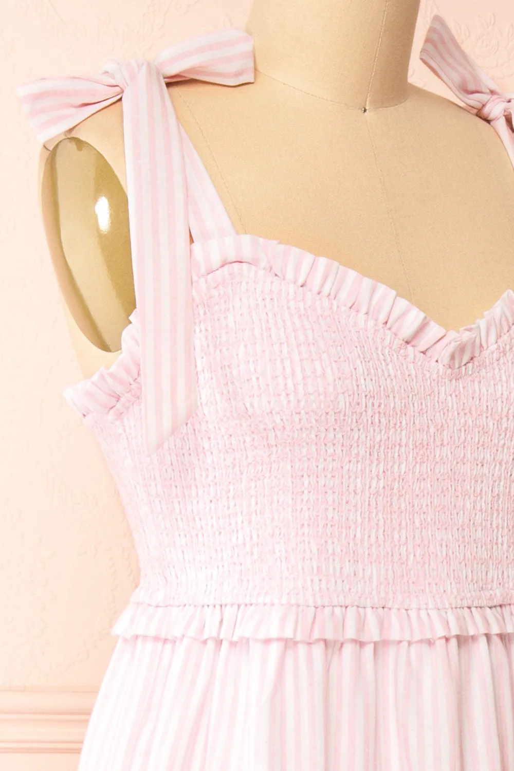 Addison | Long Pink Striped Dress