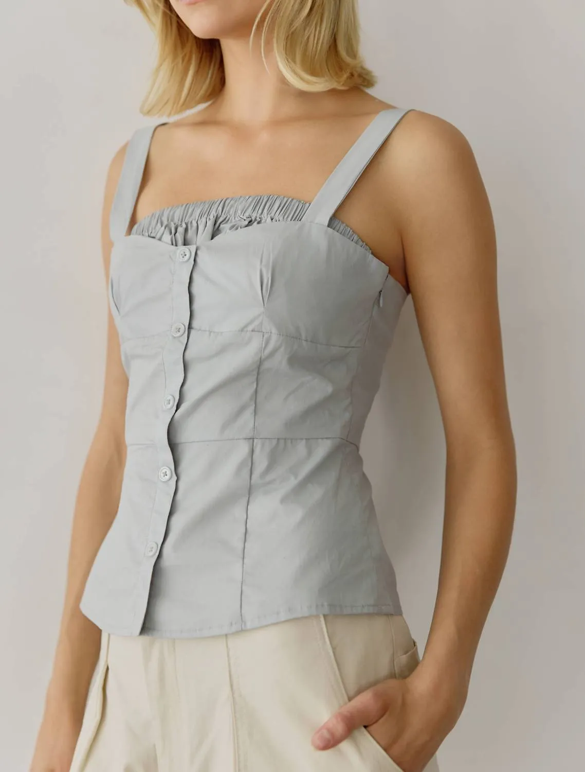 All : Row - Poplin Bustier Square Neck Top
