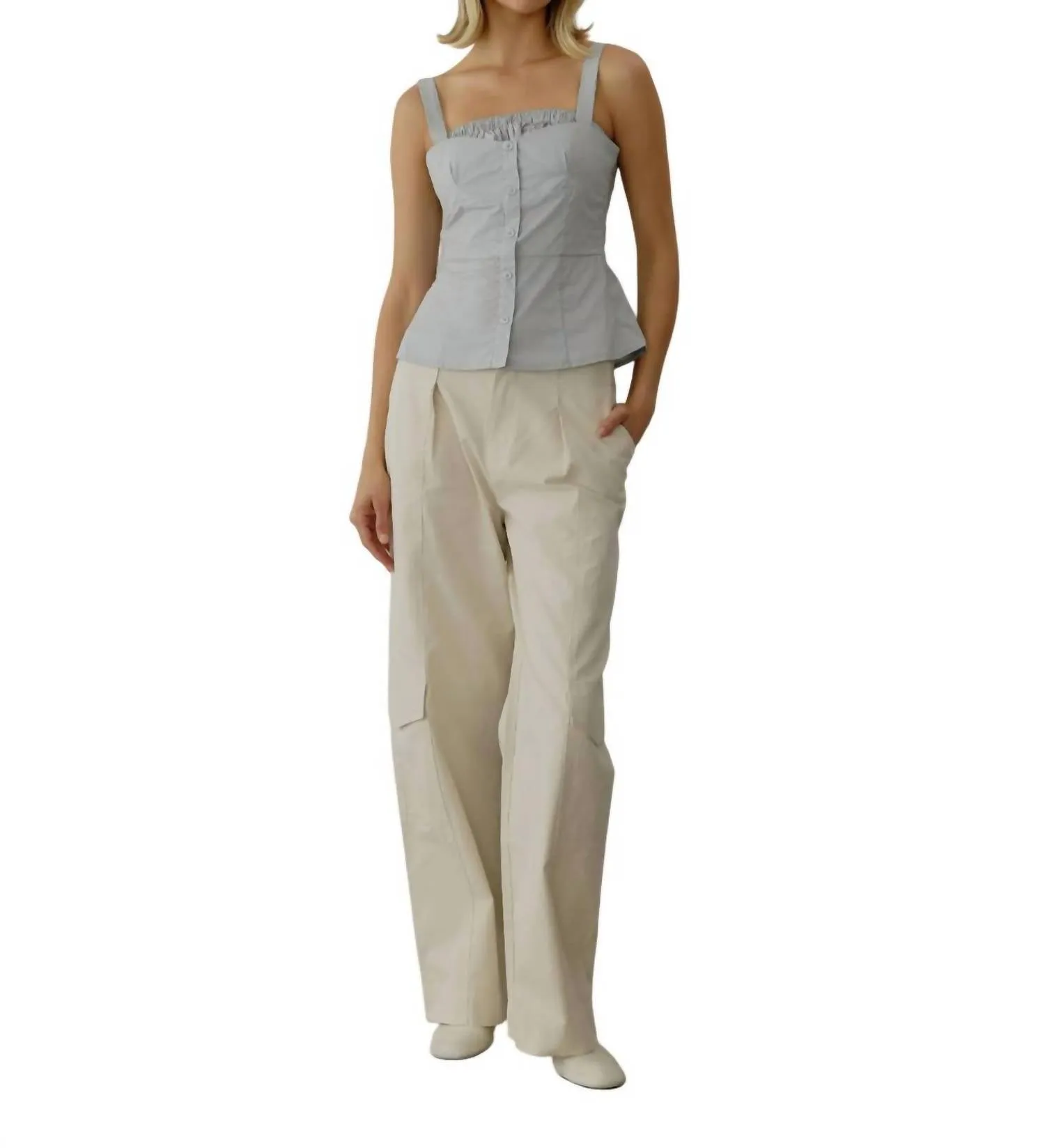 All : Row - Poplin Bustier Square Neck Top