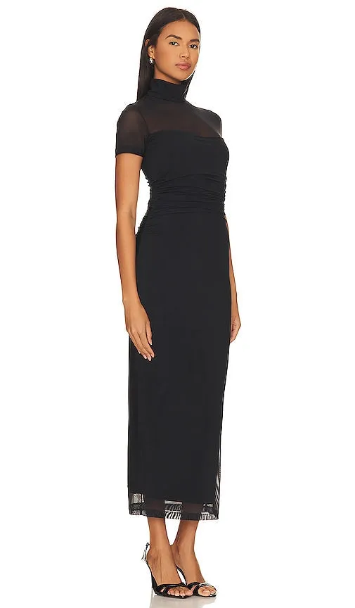 Amanda Uprichard Dominique Midi Dress in Black