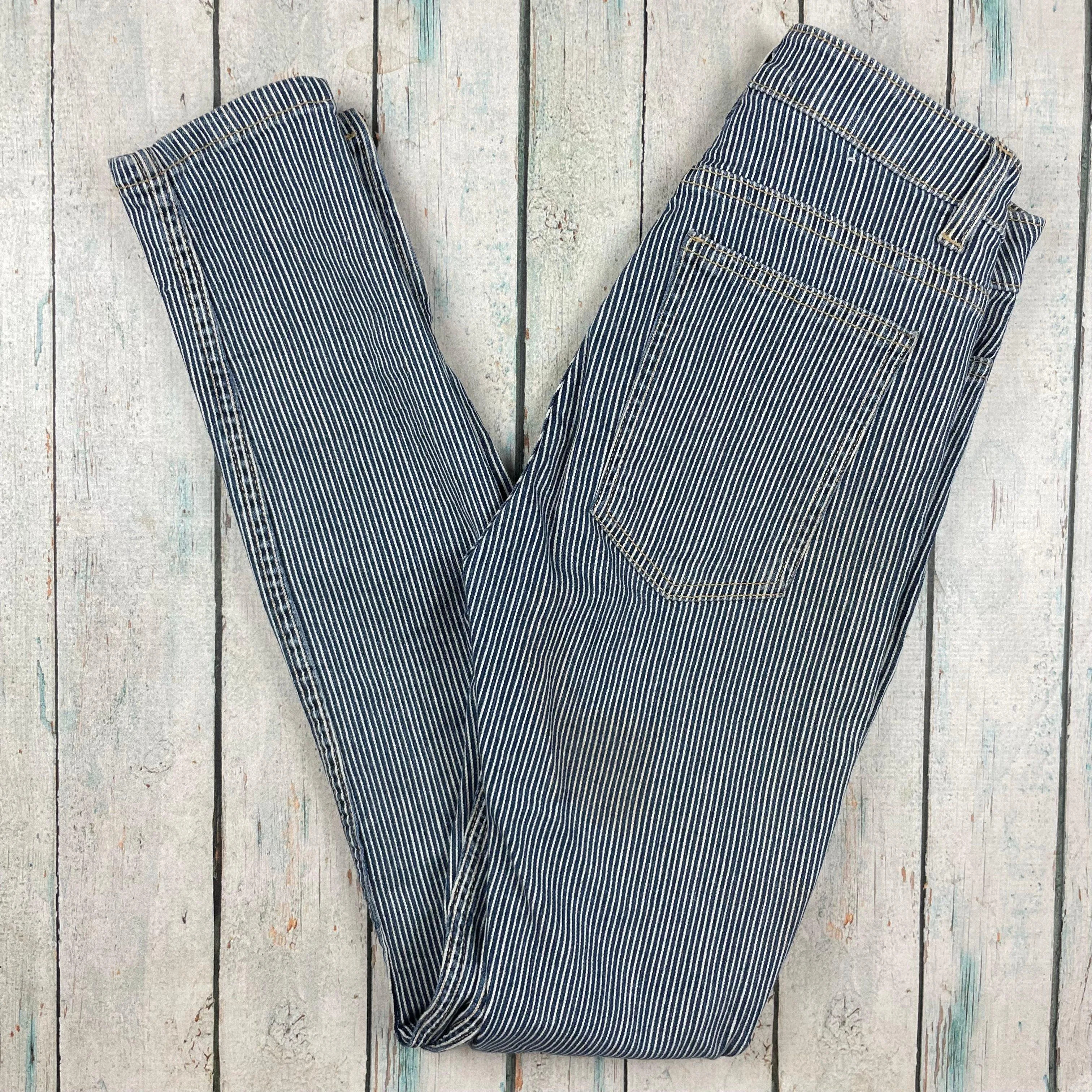 American Apparel  Ladies Engineer Stripe Skinny Jeans - Size 25"