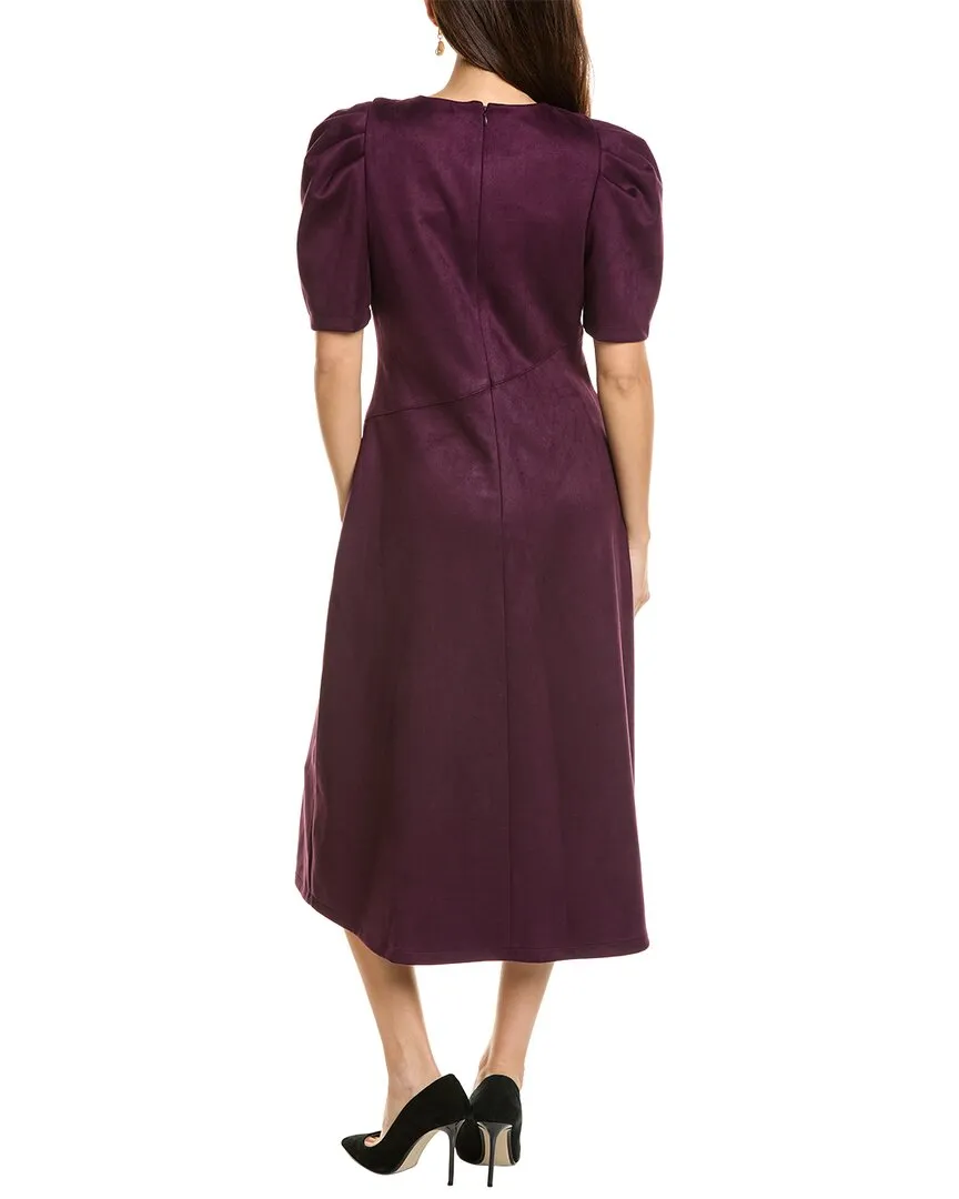 Anne Klein Puff Sleeve Midi Dress