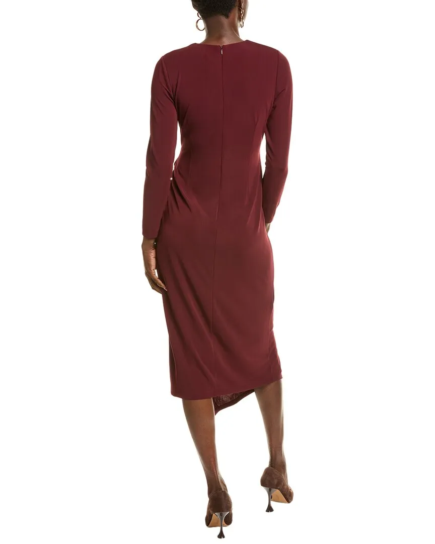 Anne Klein Shirred O-Ring Midi Dress