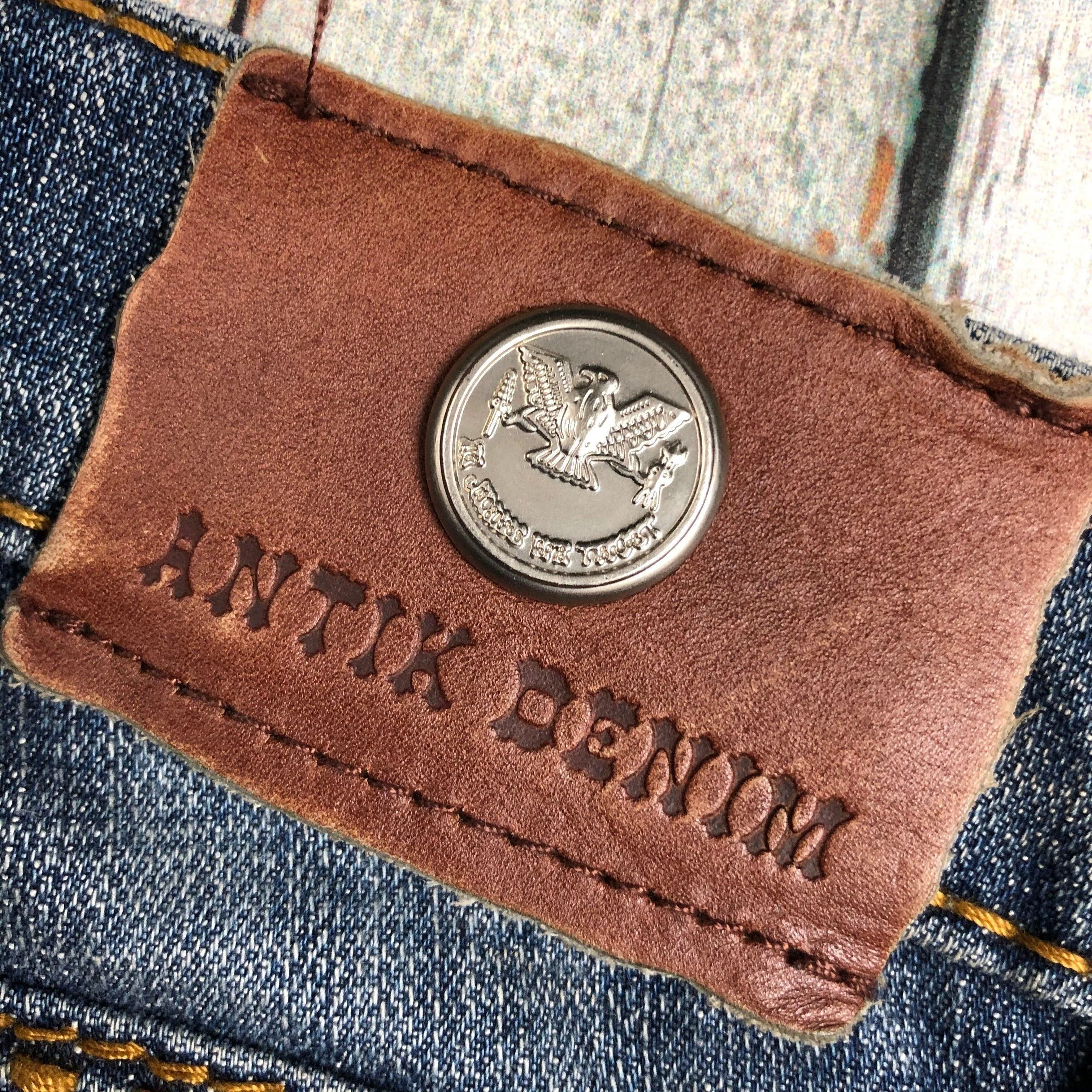 Antik Denim USA Leather Applique Flap Pocket Jeans- Size 24 Short