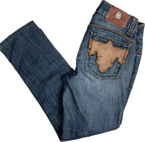 Antik Denim USA Leather Applique Flap Pocket Jeans- Size 24 Short