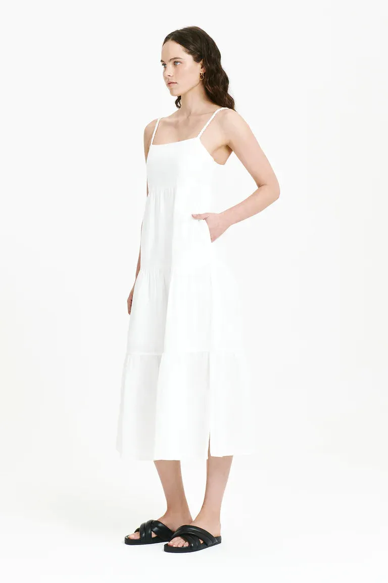 AUSTIN MIDI DRESS | WHITE