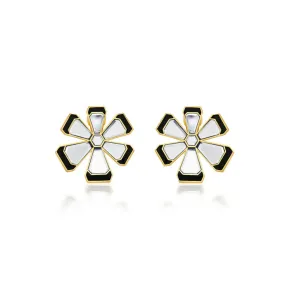 Ayaana Mirror Enamel Floral Stud