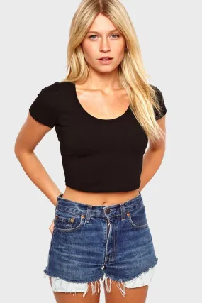 Bamboo Cropped Short Sleeve