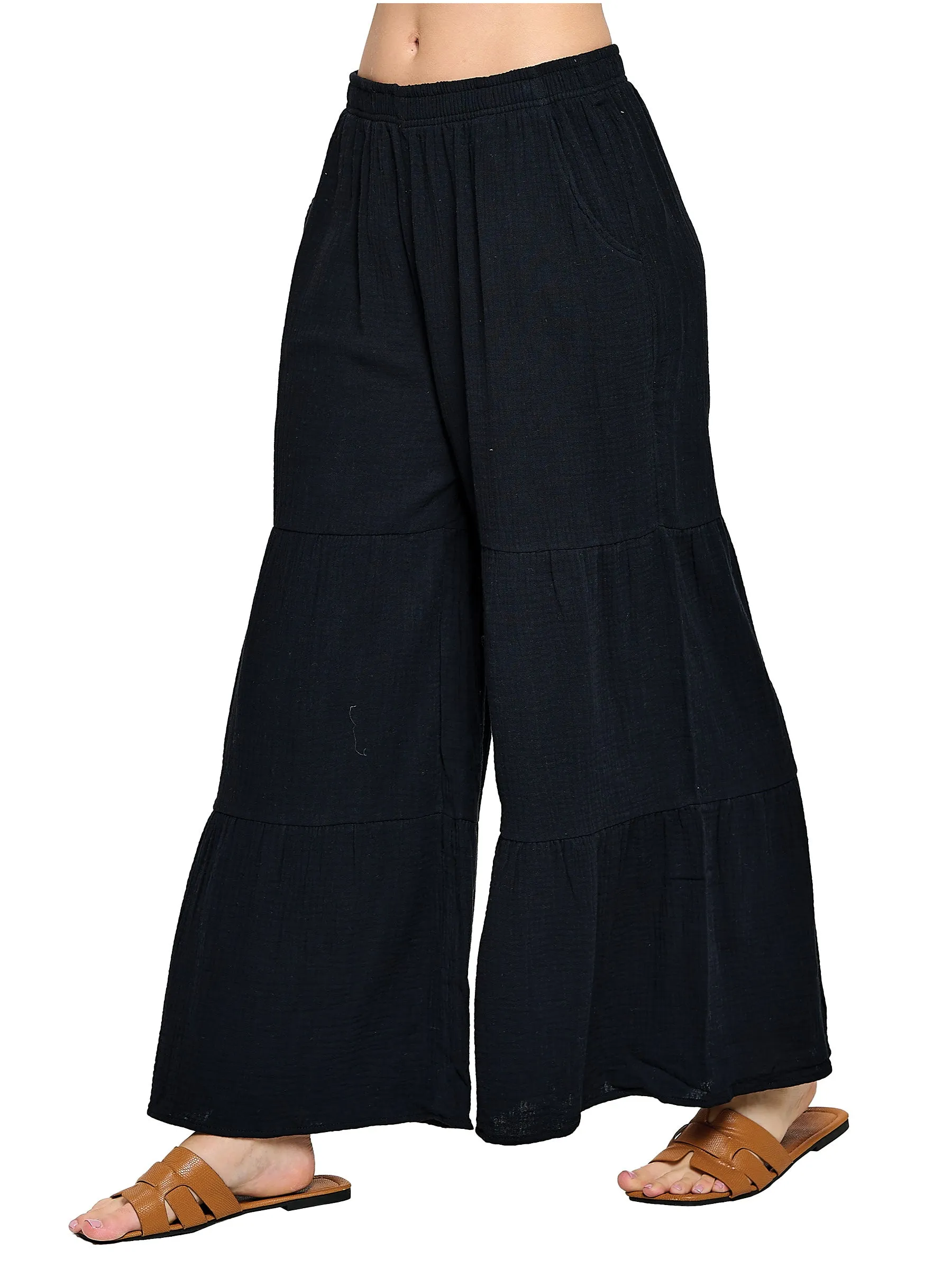 Boho Crinkle Palazzo Pants