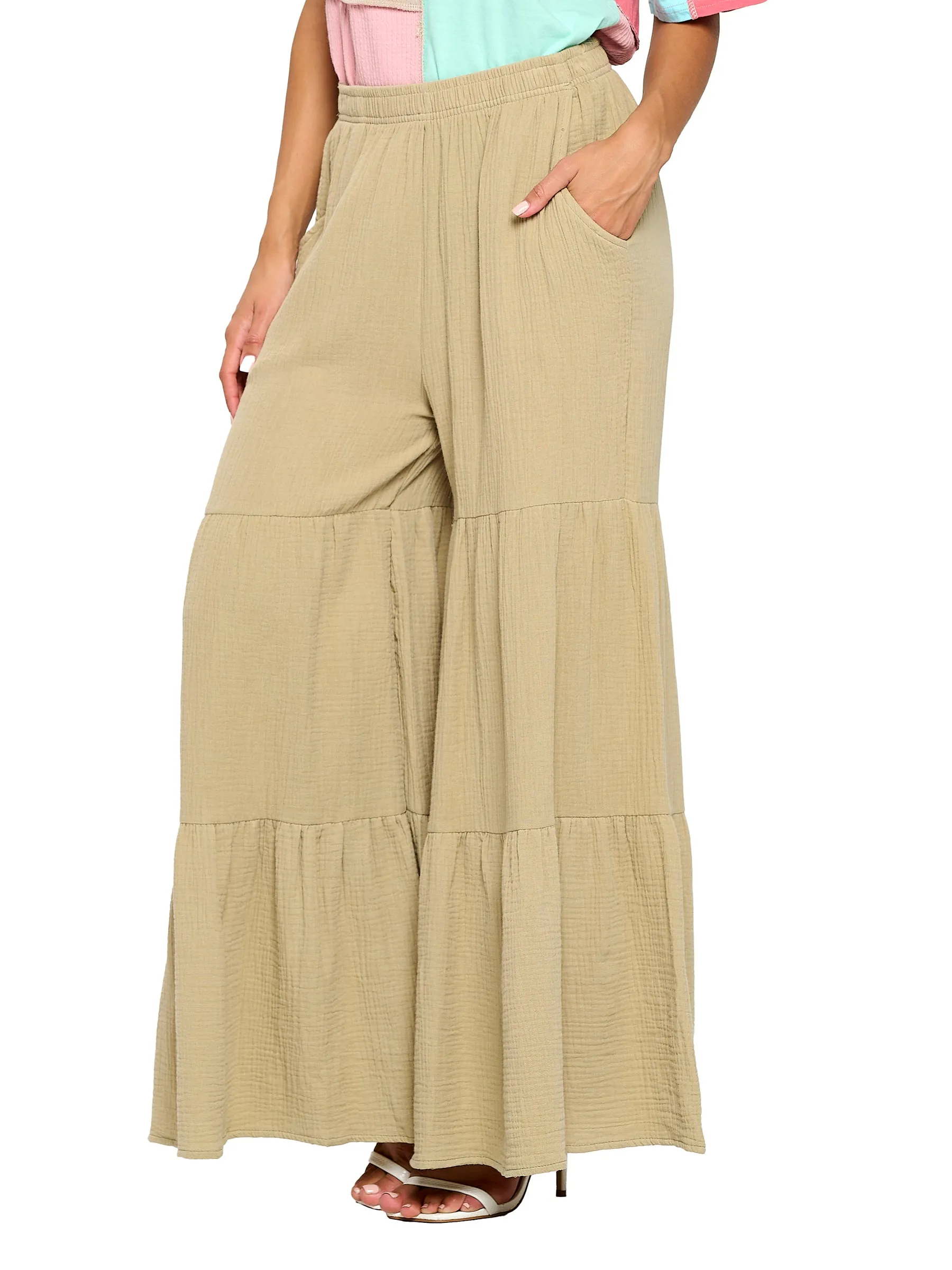 Boho Crinkle Palazzo Pants