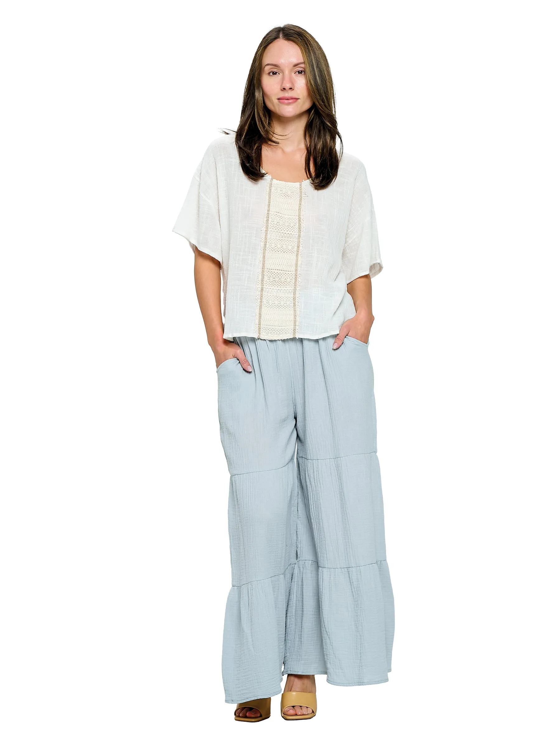 Boho Crinkle Palazzo Pants
