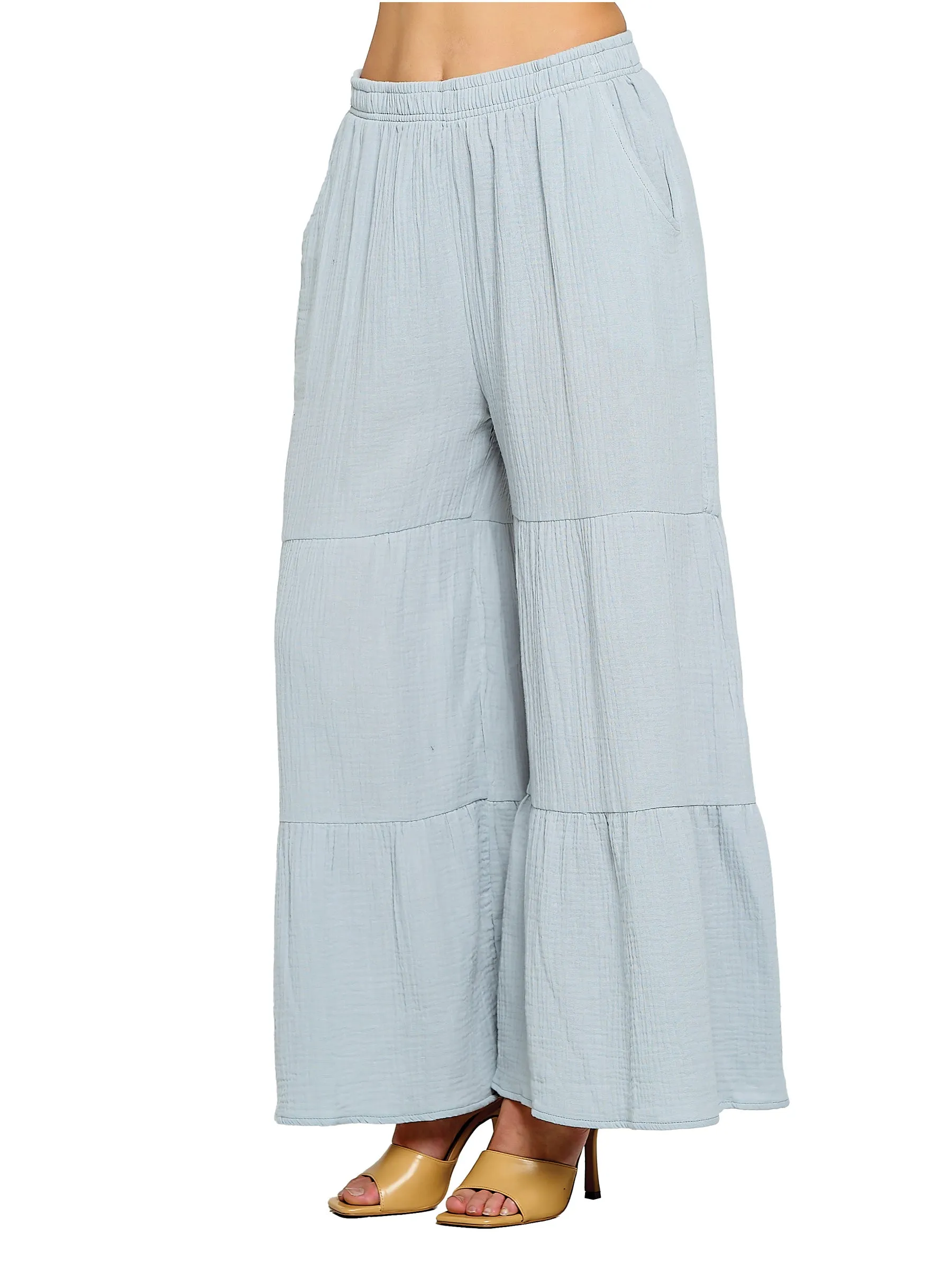 Boho Crinkle Palazzo Pants