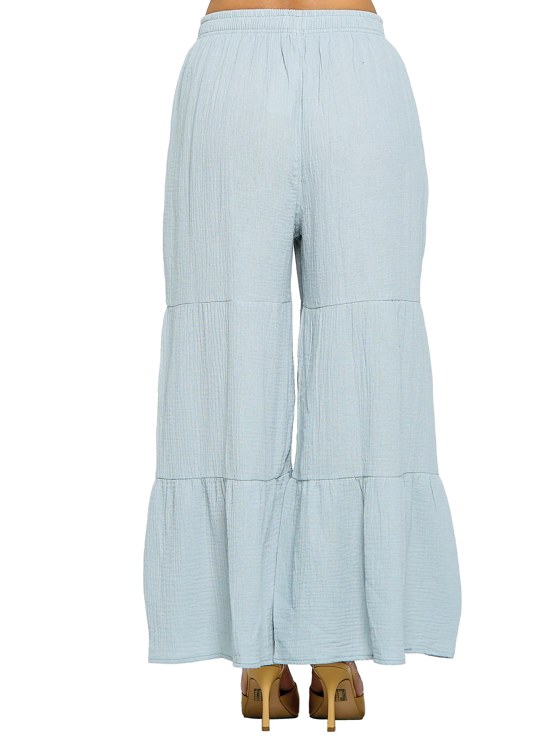 Boho Crinkle Palazzo Pants