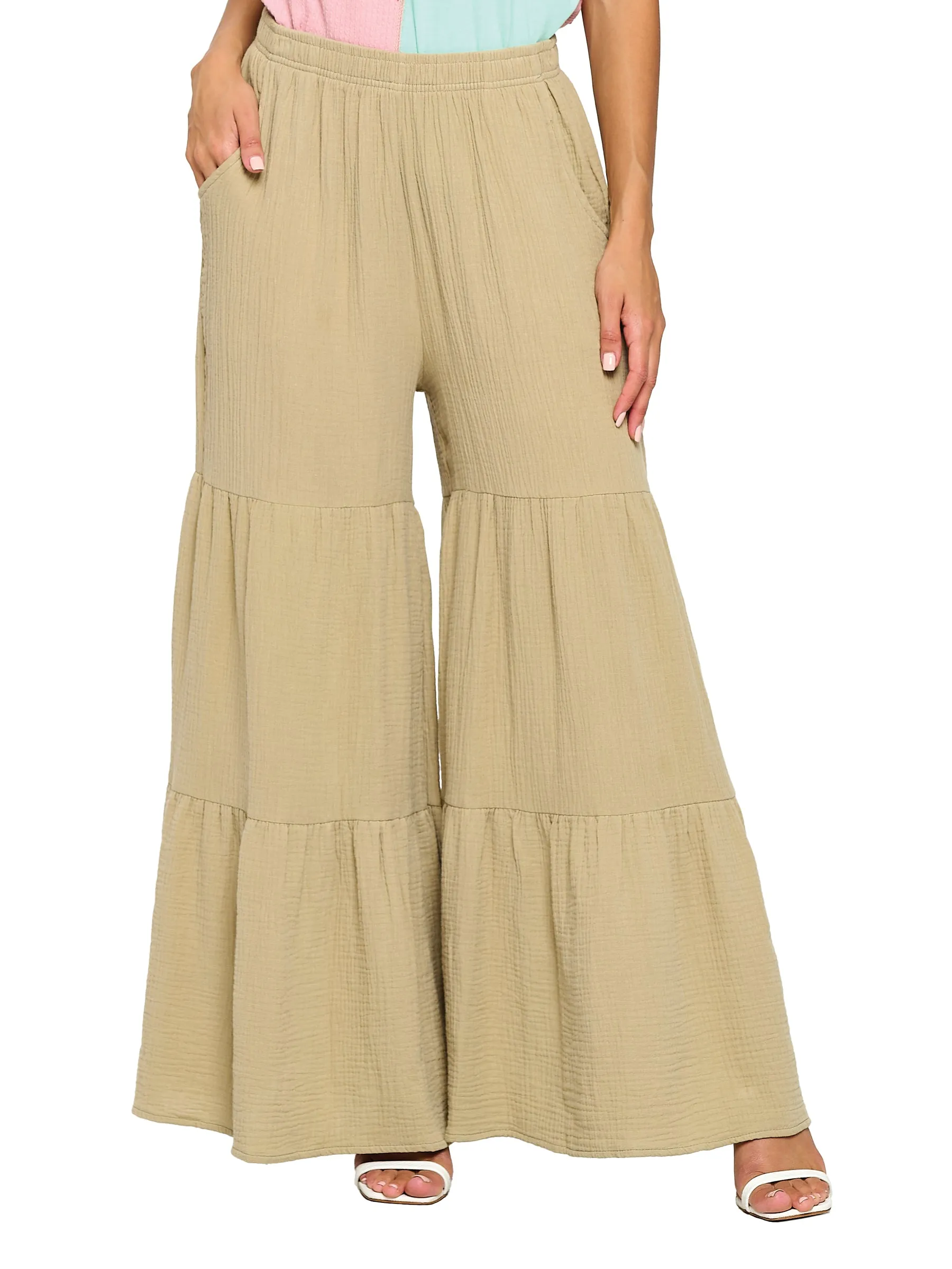 Boho Crinkle Palazzo Pants