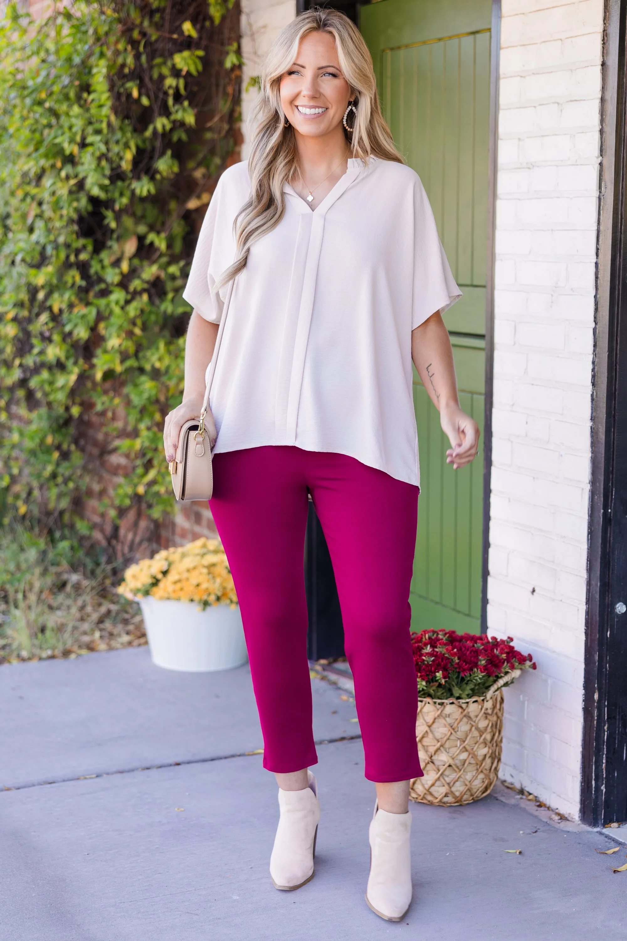 Business Lady Pants, Magenta