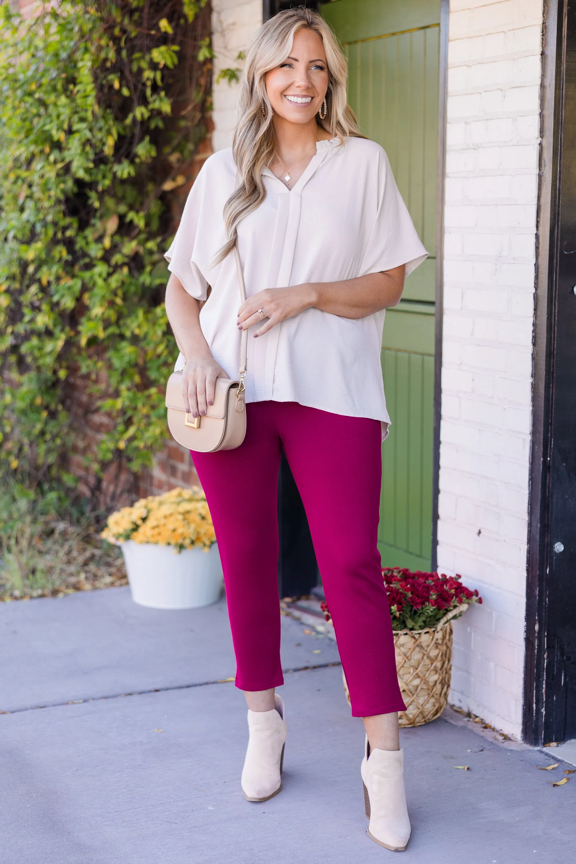 Business Lady Pants, Magenta