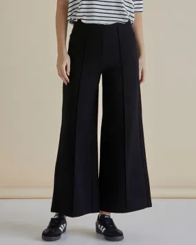 Elodie Wide Leg Ponte Pant - Black