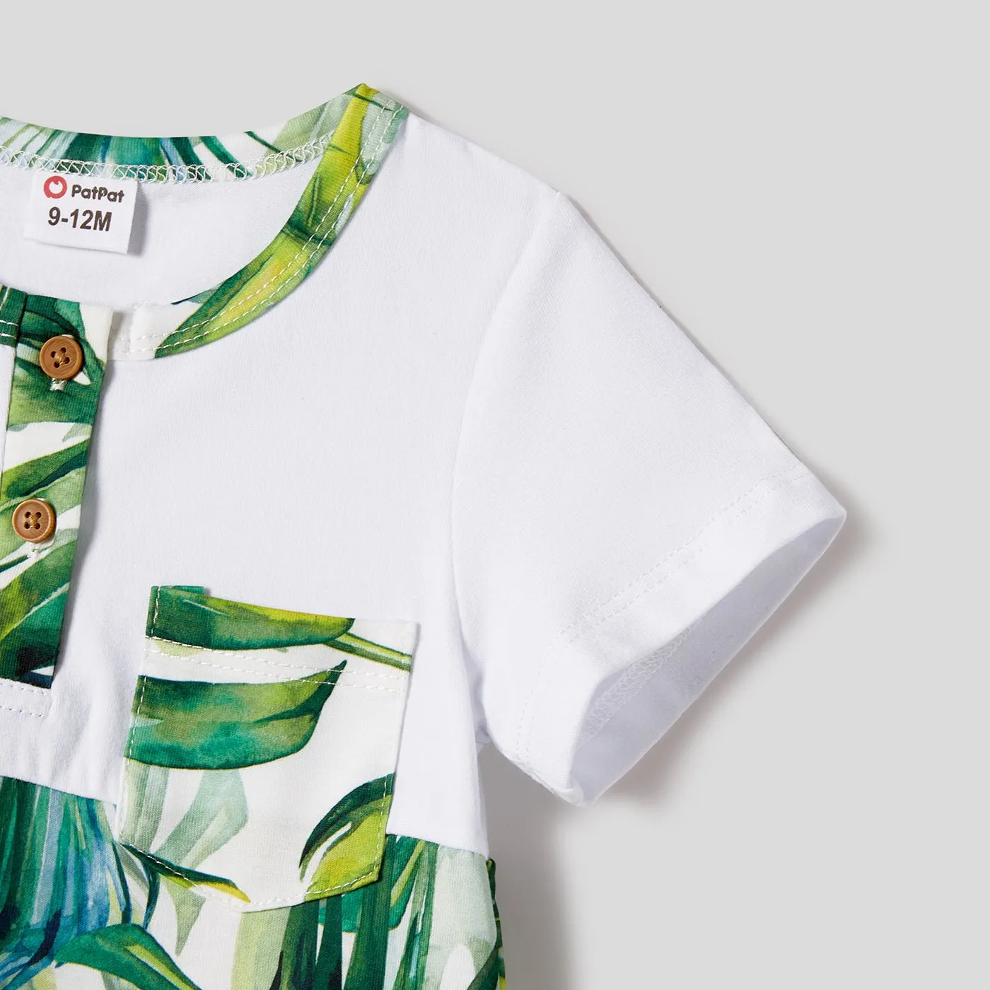 Family Matching Allover Plant Print Belted Tank Dresses and Short-sleeve T-shirts Sets