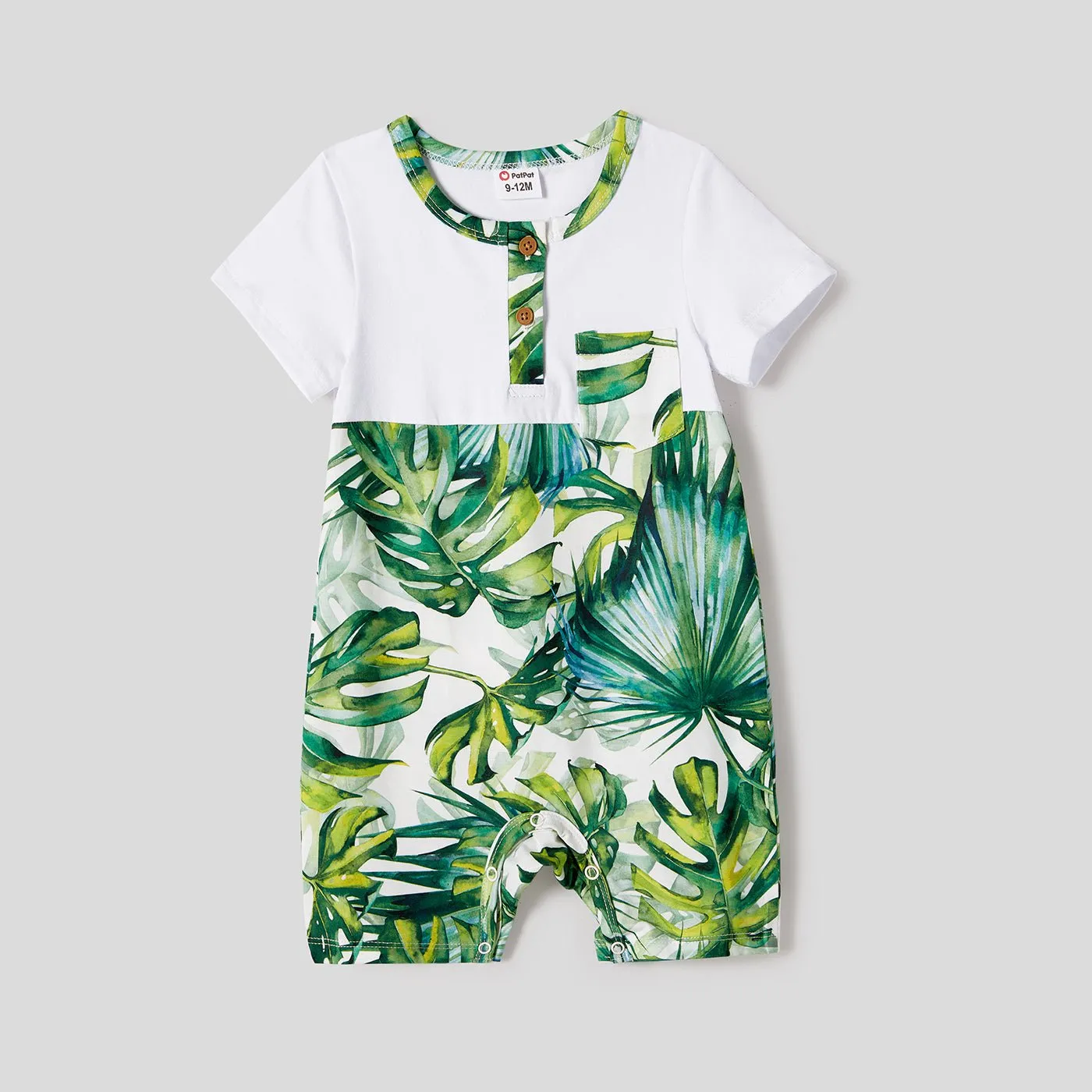 Family Matching Allover Plant Print Belted Tank Dresses and Short-sleeve T-shirts Sets