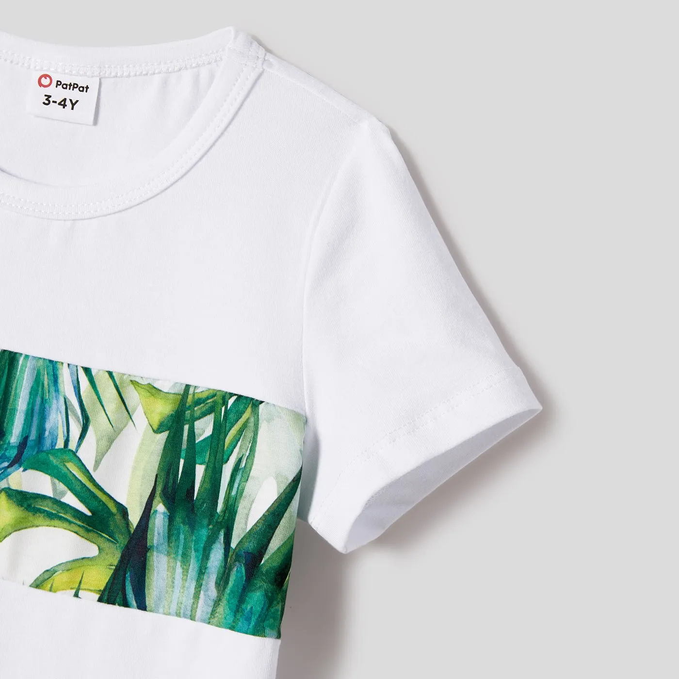 Family Matching Allover Plant Print Belted Tank Dresses and Short-sleeve T-shirts Sets