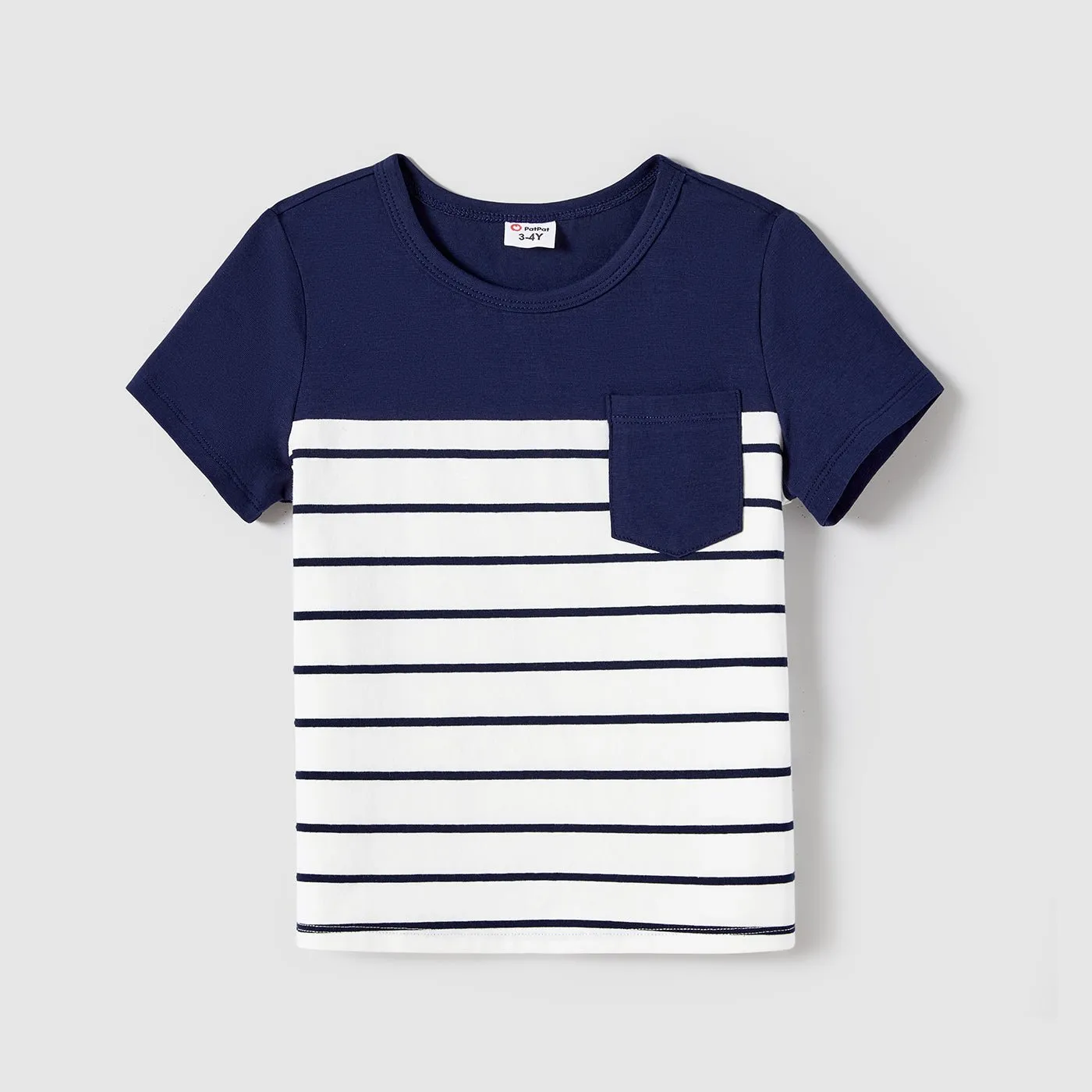 Family Matching Button Decor Tank Dresses and Striped T-shirts Sets