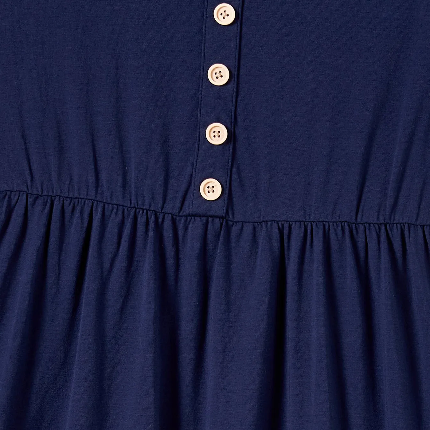 Family Matching Button Decor Tank Dresses and Striped T-shirts Sets