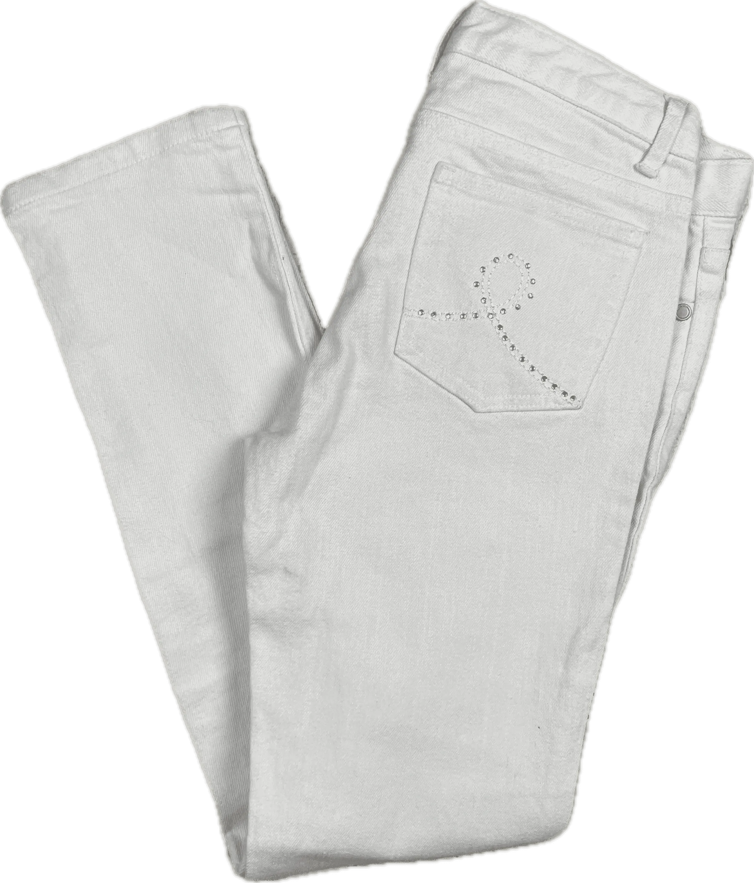 Fiorucci White Stretch Denim Skinny Jeans - Size 10