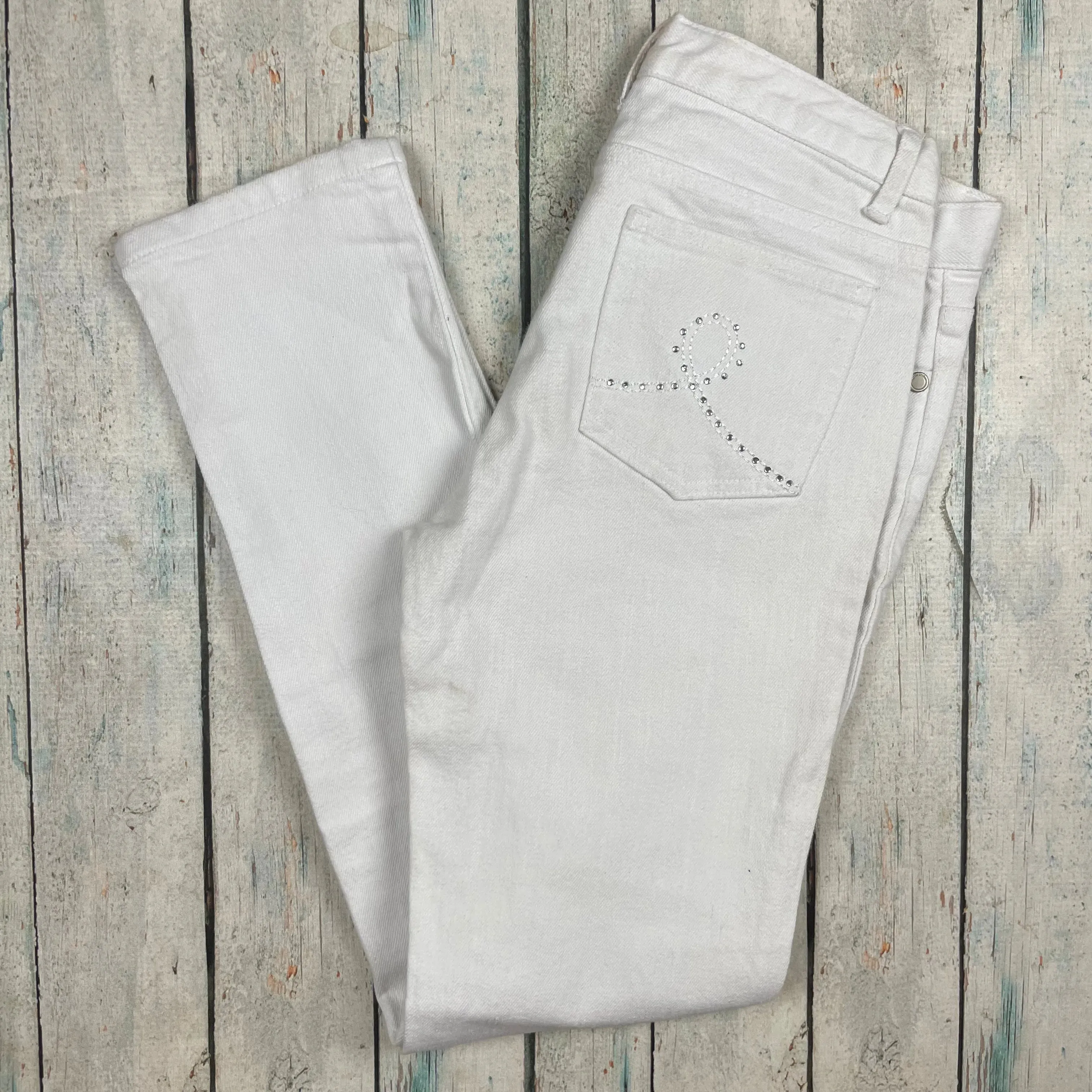 Fiorucci White Stretch Denim Skinny Jeans - Size 10