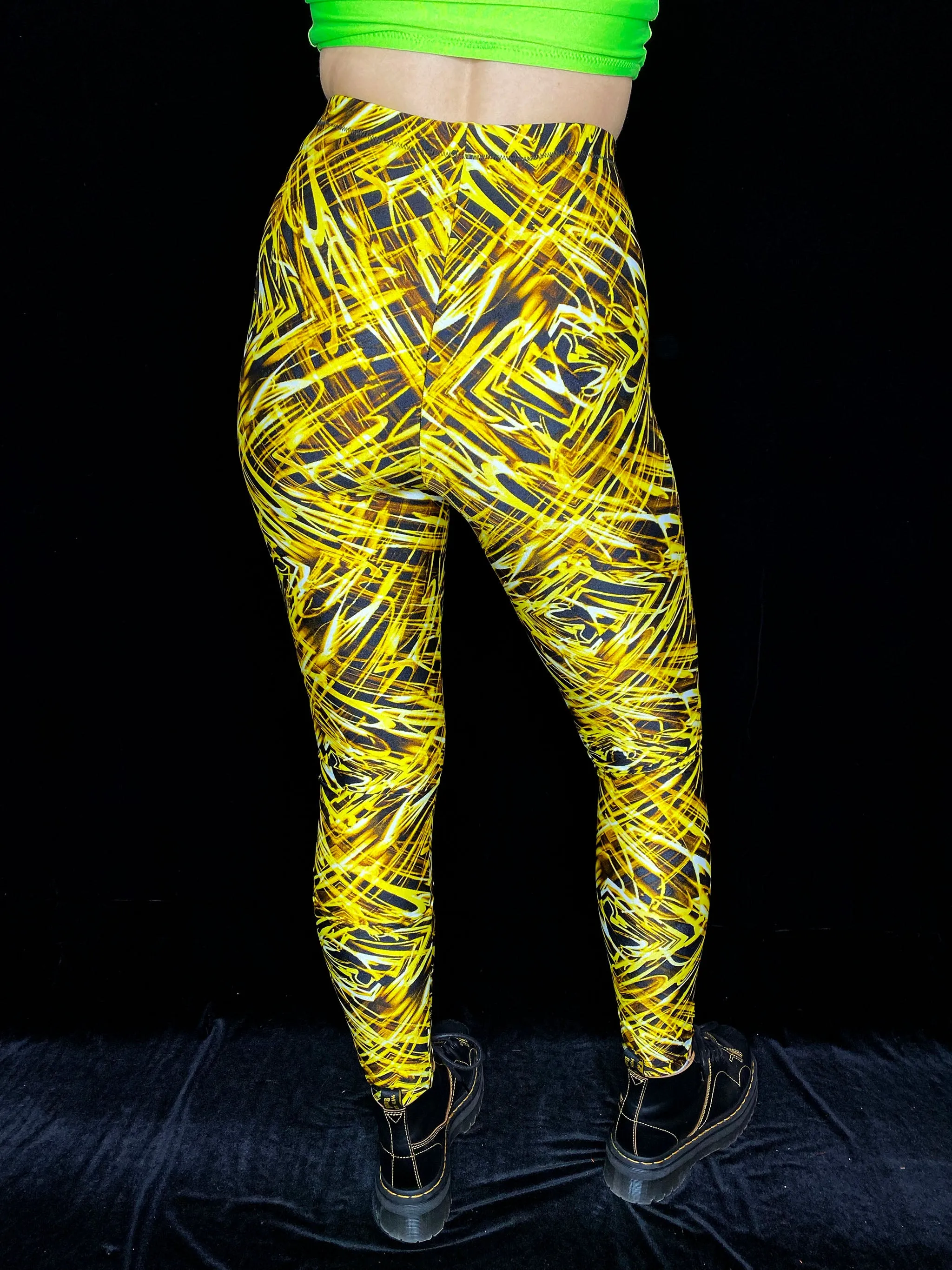 Gold Lightning Leggings (Small)