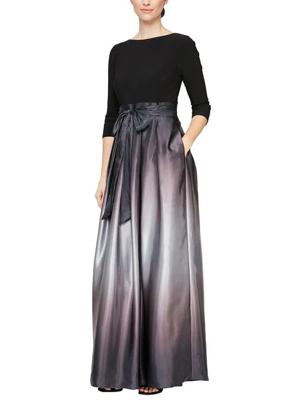 Gradient Pleated Pockets Split-Joint Tied Waist Loose Skirts Bottoms