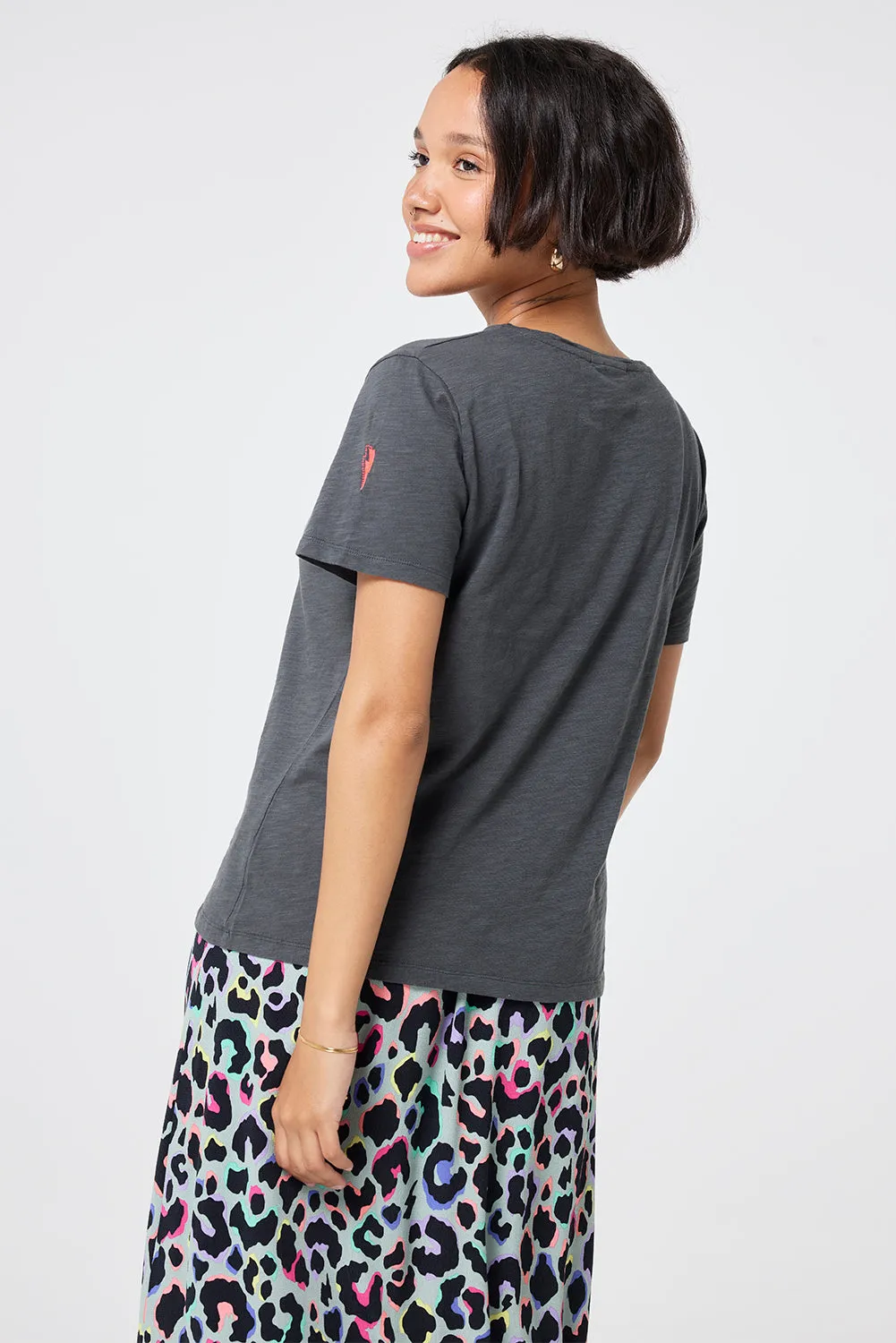 Grey Slogan Print T-Shirt