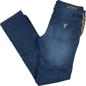 Guess Girls Crystal Logo Sequin Insert Jeans - Size 10Y