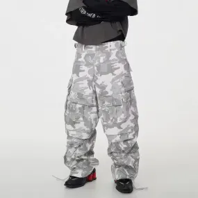 Light Camouflage Wide Leg Baggy Cargo Pants