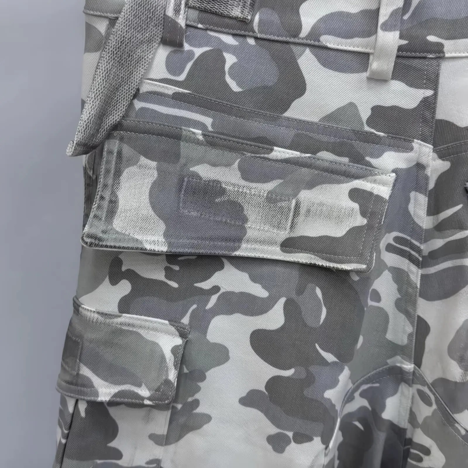 Light Camouflage Wide Leg Baggy Cargo Pants