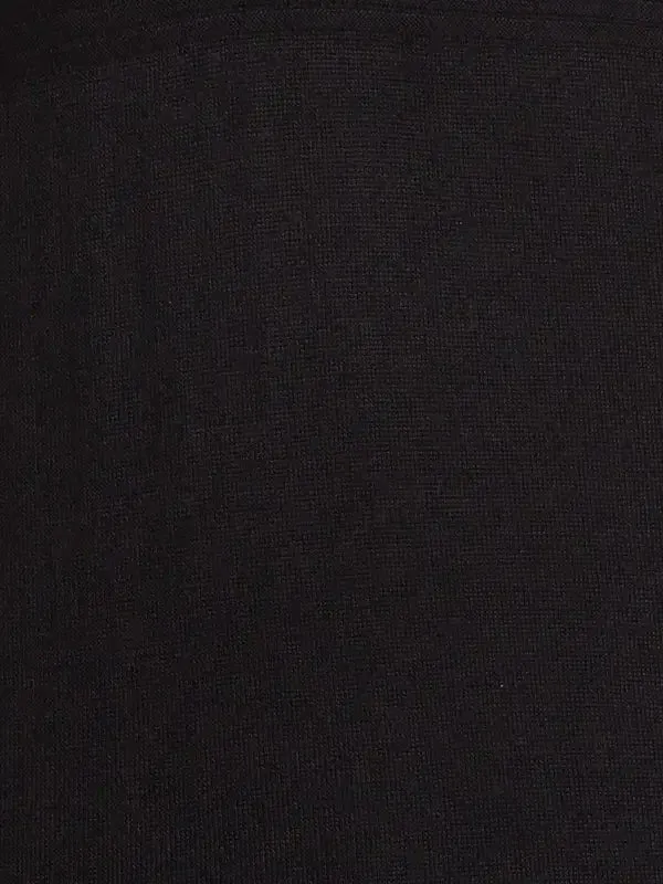 Men Black Tailored Fit Jacquard Acrylic Merino Blend Full Sleeve V Neck Collar Sweaters