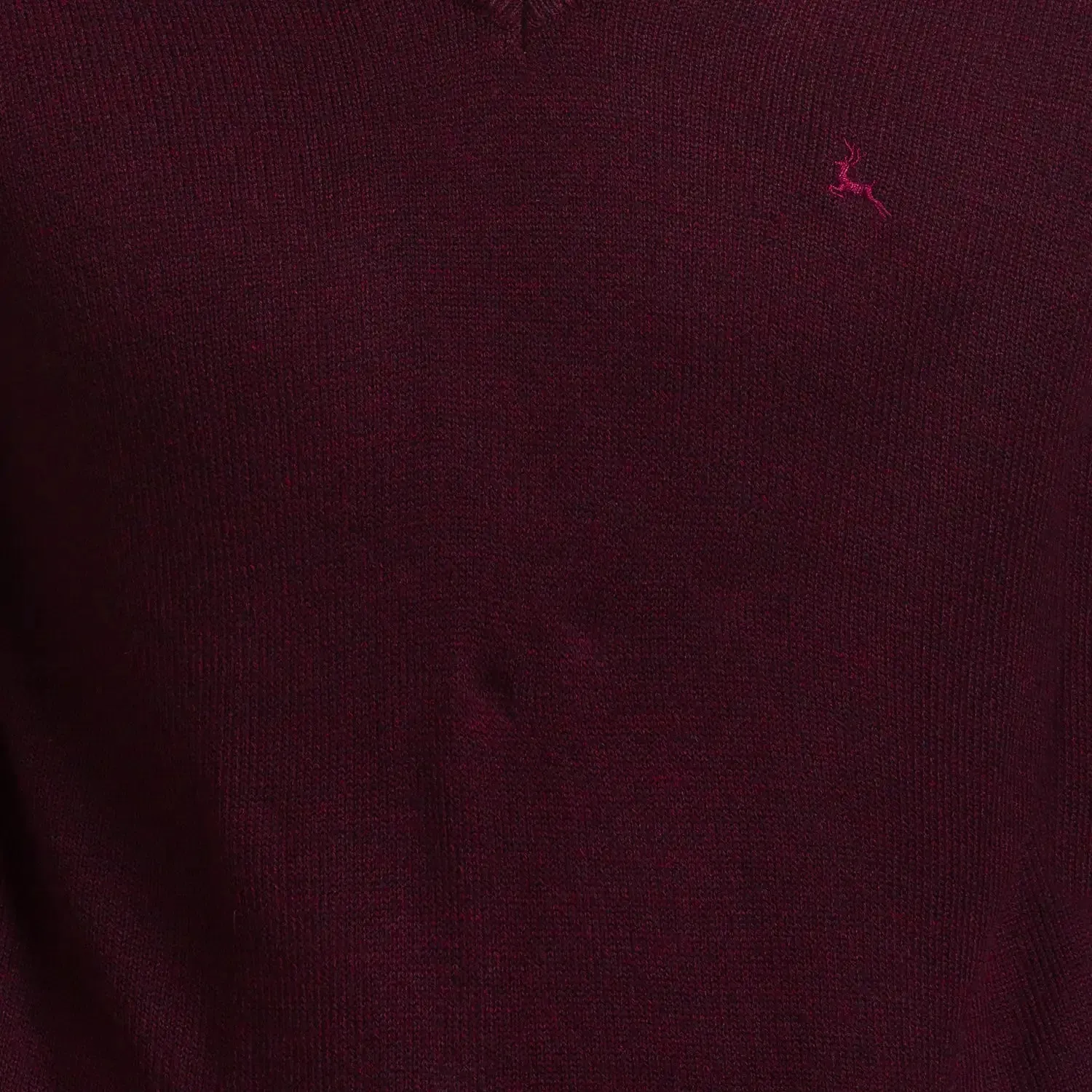 Men Maroon Solid Acrylic Full Sleeve Sweaters