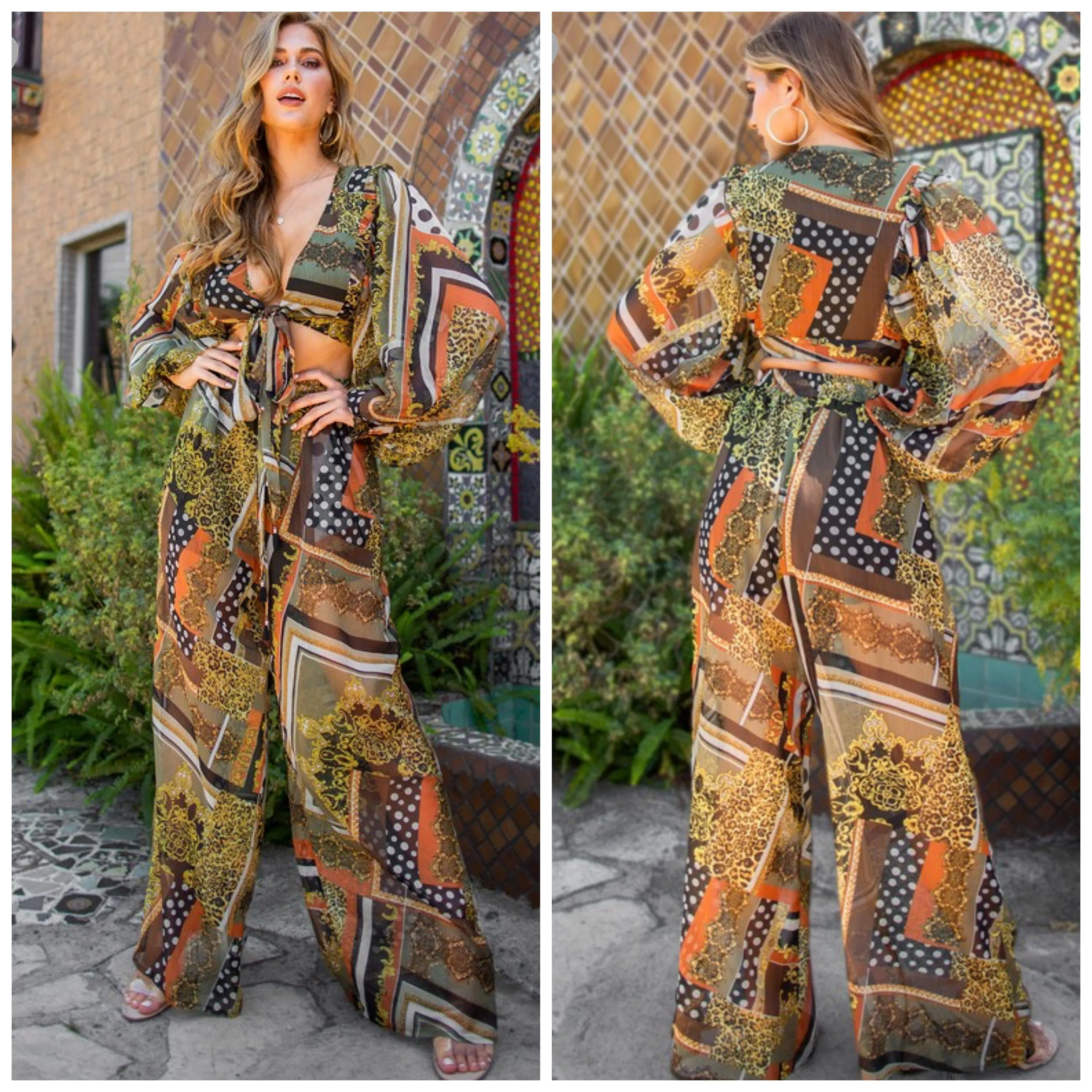 Mix Prints Pant Set