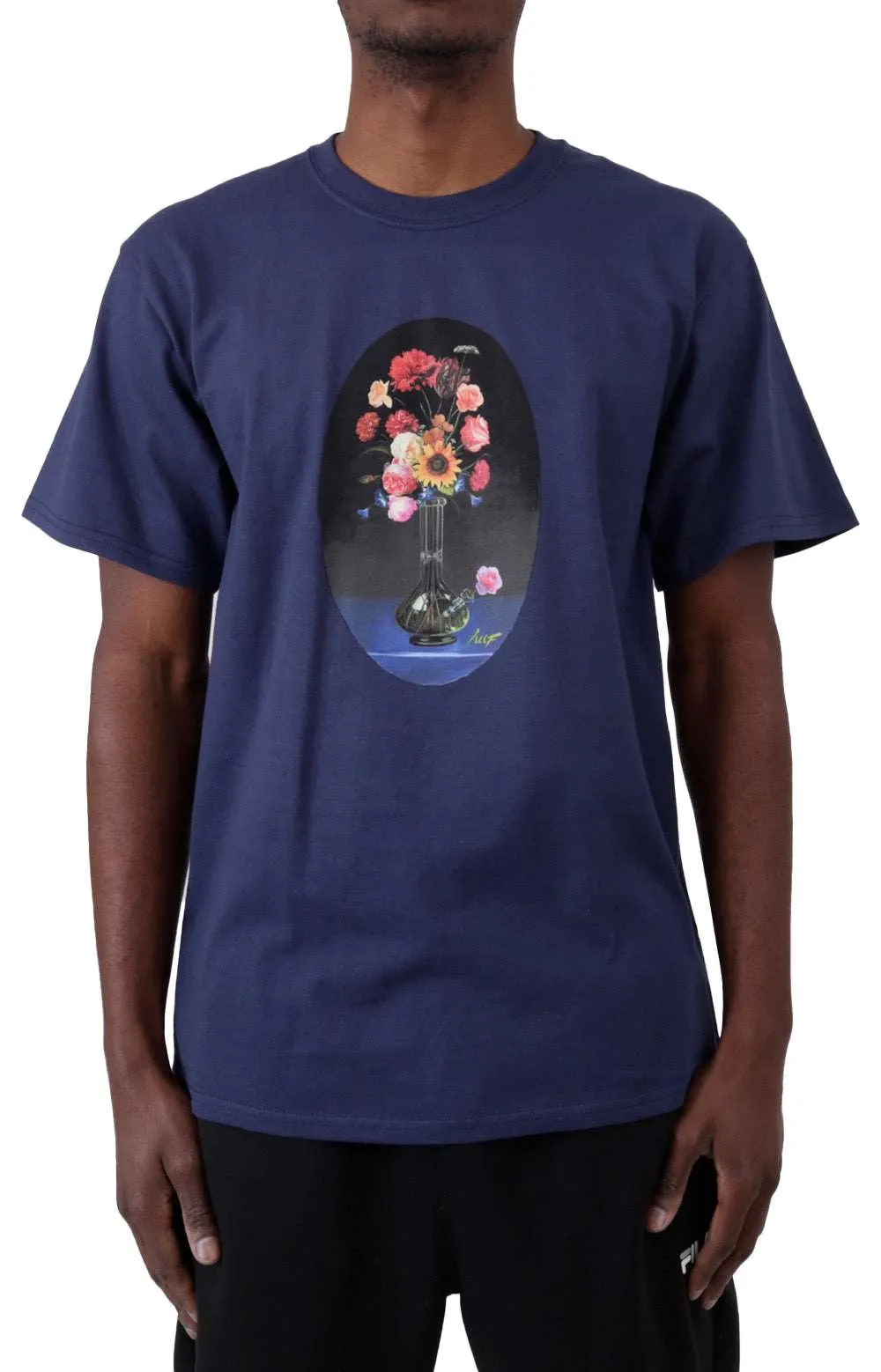 Mom's Fresh Floral Tee - Navy