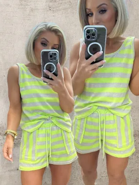 NEON STRIPE TERRYCLOTH CO-ORD