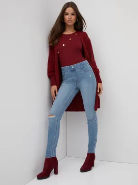 Pull-On High-Waisted Skinny Jeans - Light Wash