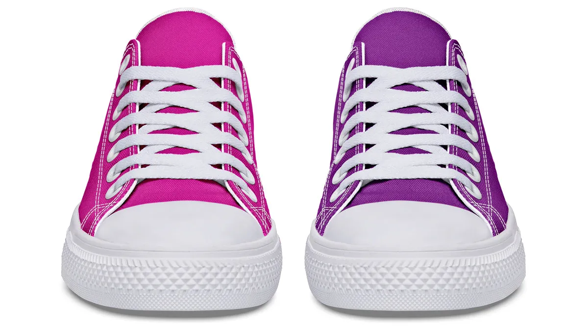 Purple And Pink Mismatched Low Tops