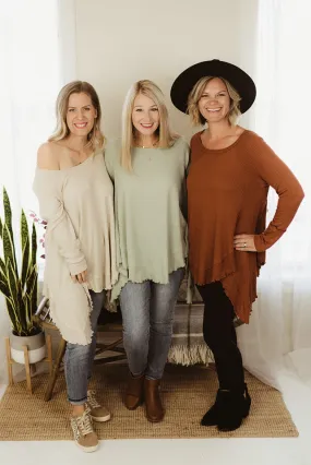Raw Hem Solid Tunic