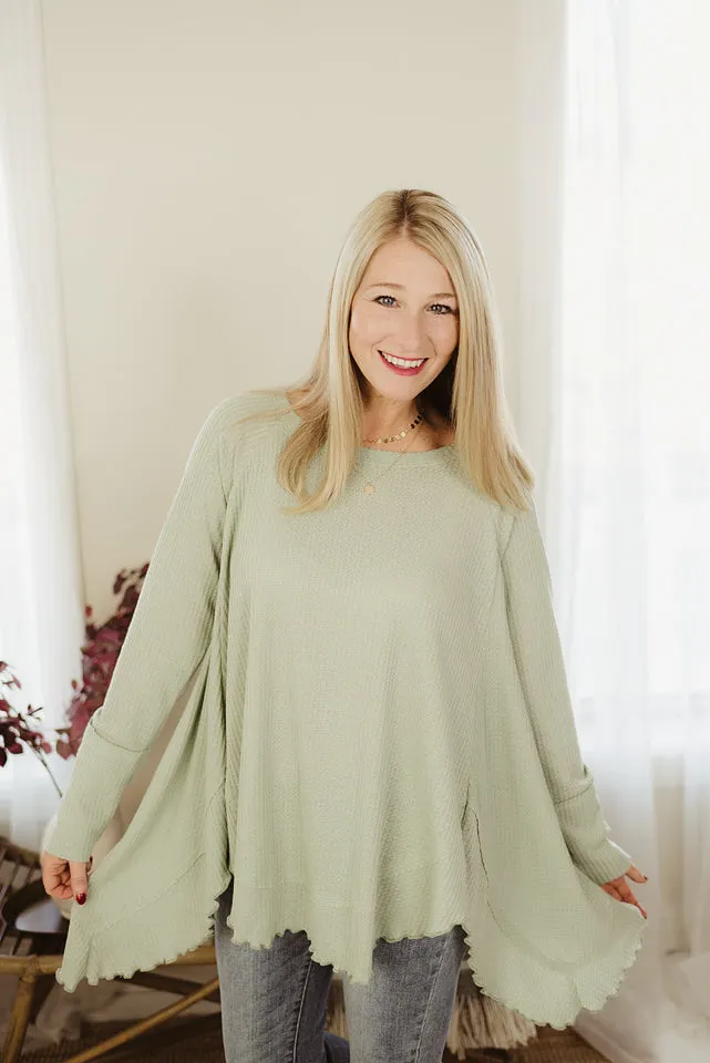Raw Hem Solid Tunic