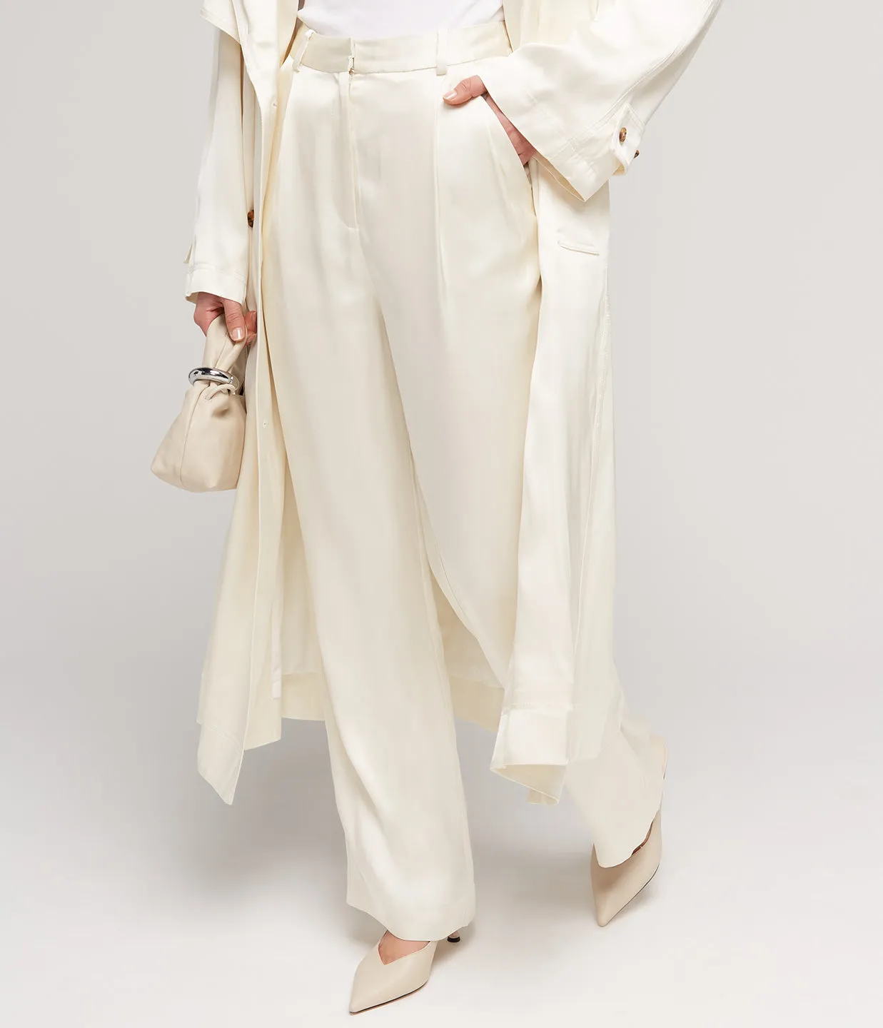 Ross Wide Leg Pants in Ivory